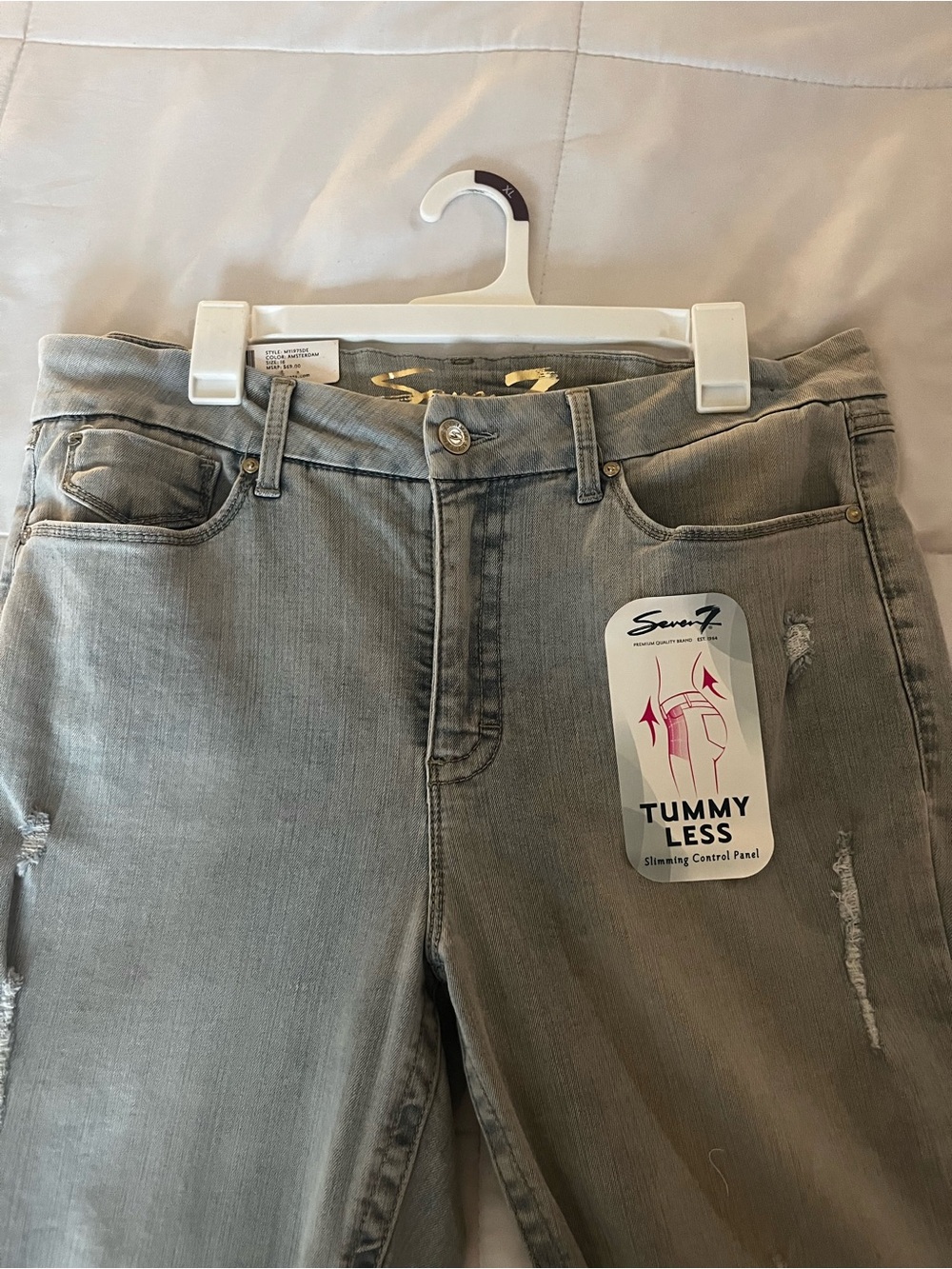 Seven7 Women's High-Rise Gray Slimming Jeans